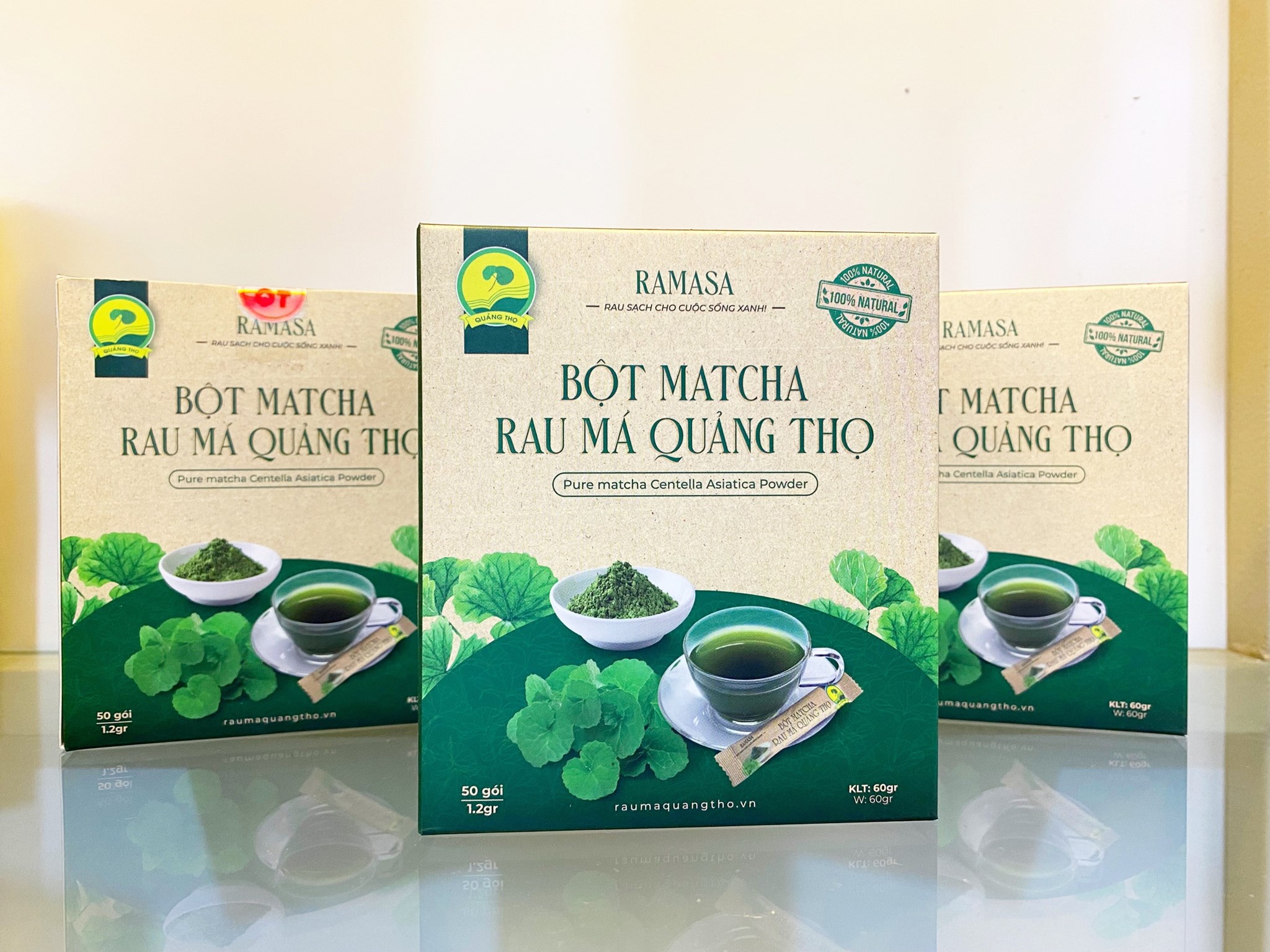 Ảnh của Bột rau má matcha Quảng Thọ (hộp 50 gói x 1.2gr)