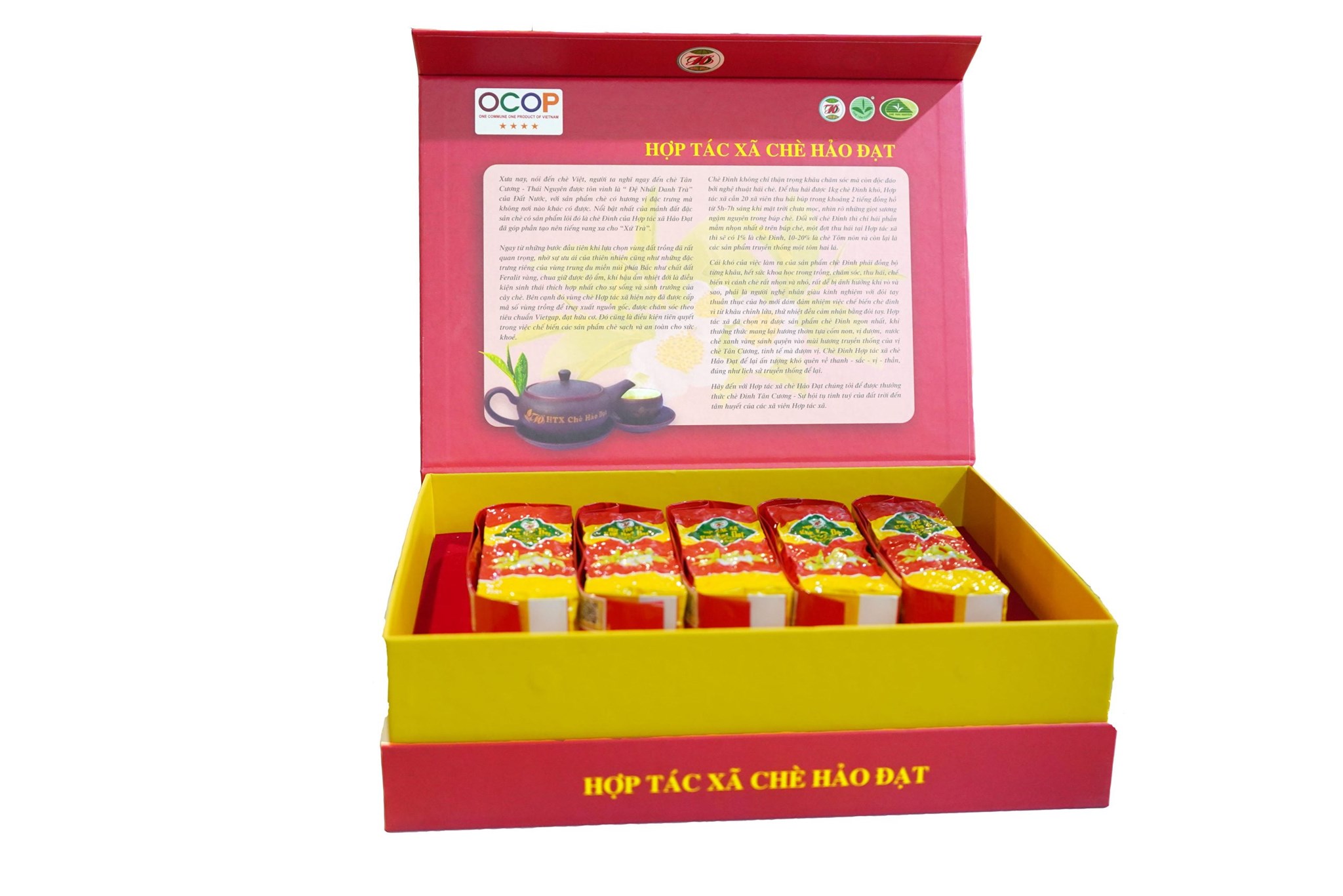 Ảnh của Chè Đinh đặc biệt 2 ( HTX chè Hảo Đạt) Bộ hộp đỏ 500g ( 5 gói 100g)